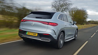 Mercedes EQE SUV rear 3/4 tracking