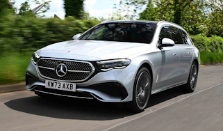 Mercedes E-Class Estate front quarter driving
