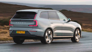 Volvo EX90 rear quarter driving
