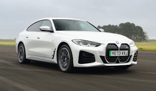 BMW i4 front quarter driving