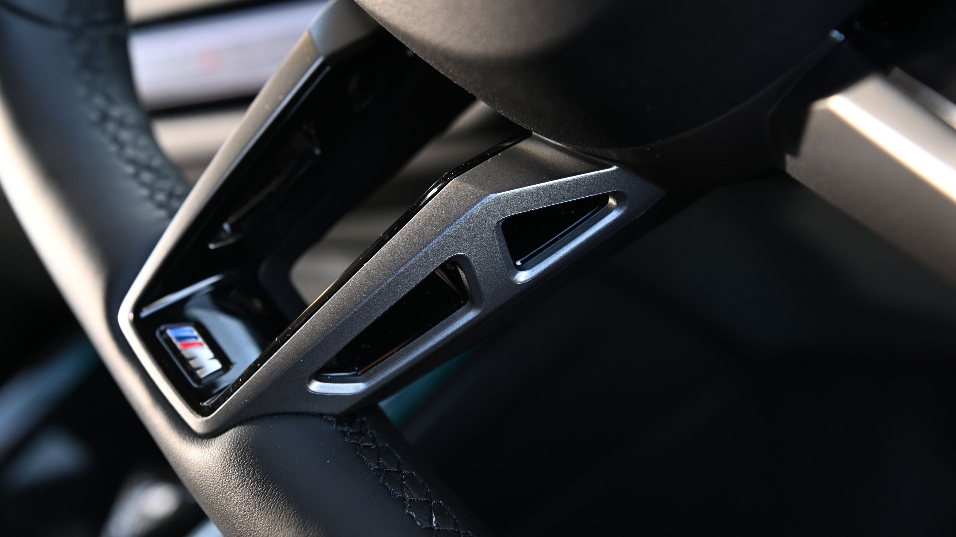 BMW X3 steering wheel closeup