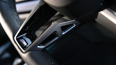 BMW X3 steering wheel closeup
