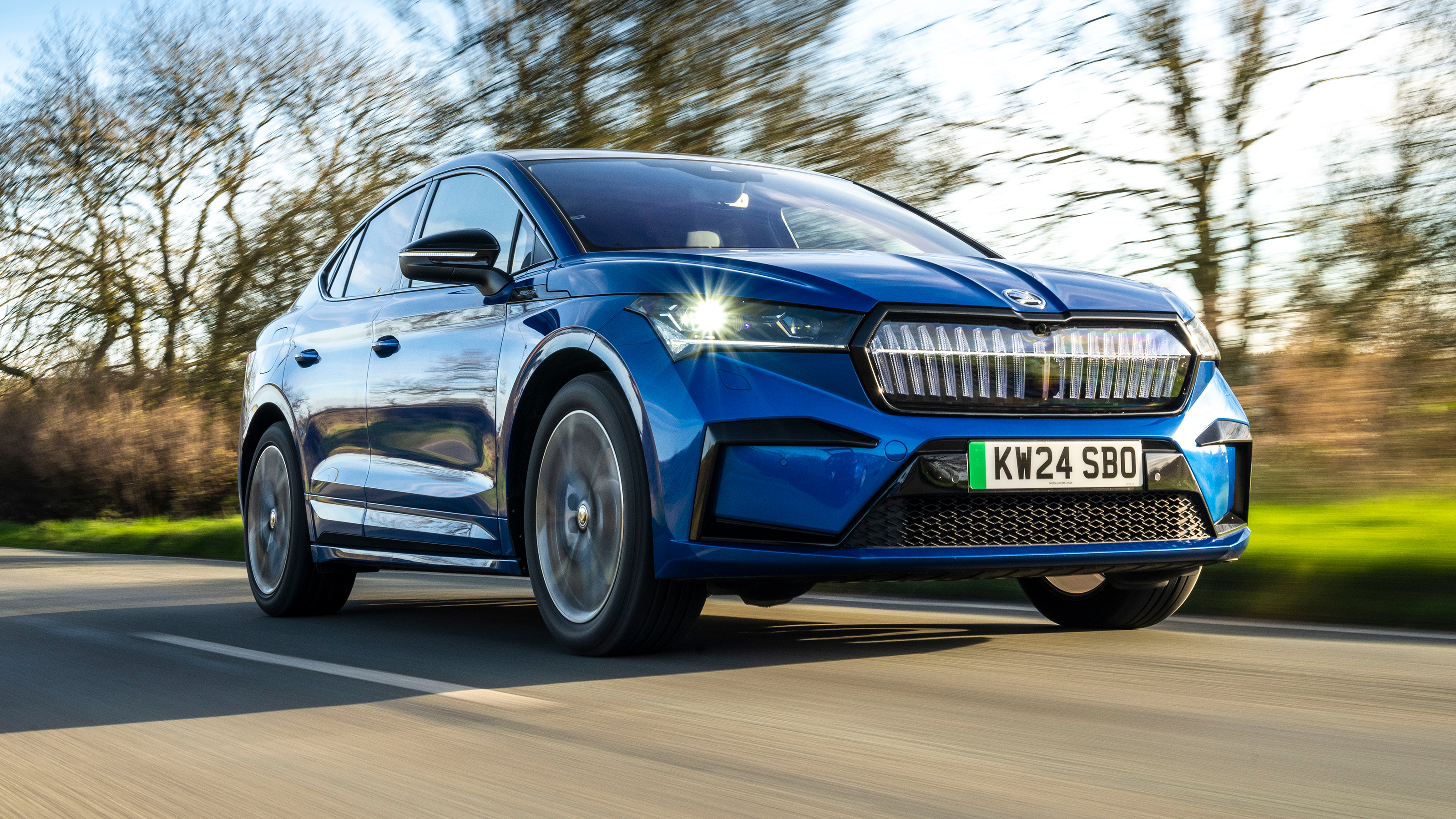 Skoda Enyaq Coupe front 3/4 tracking