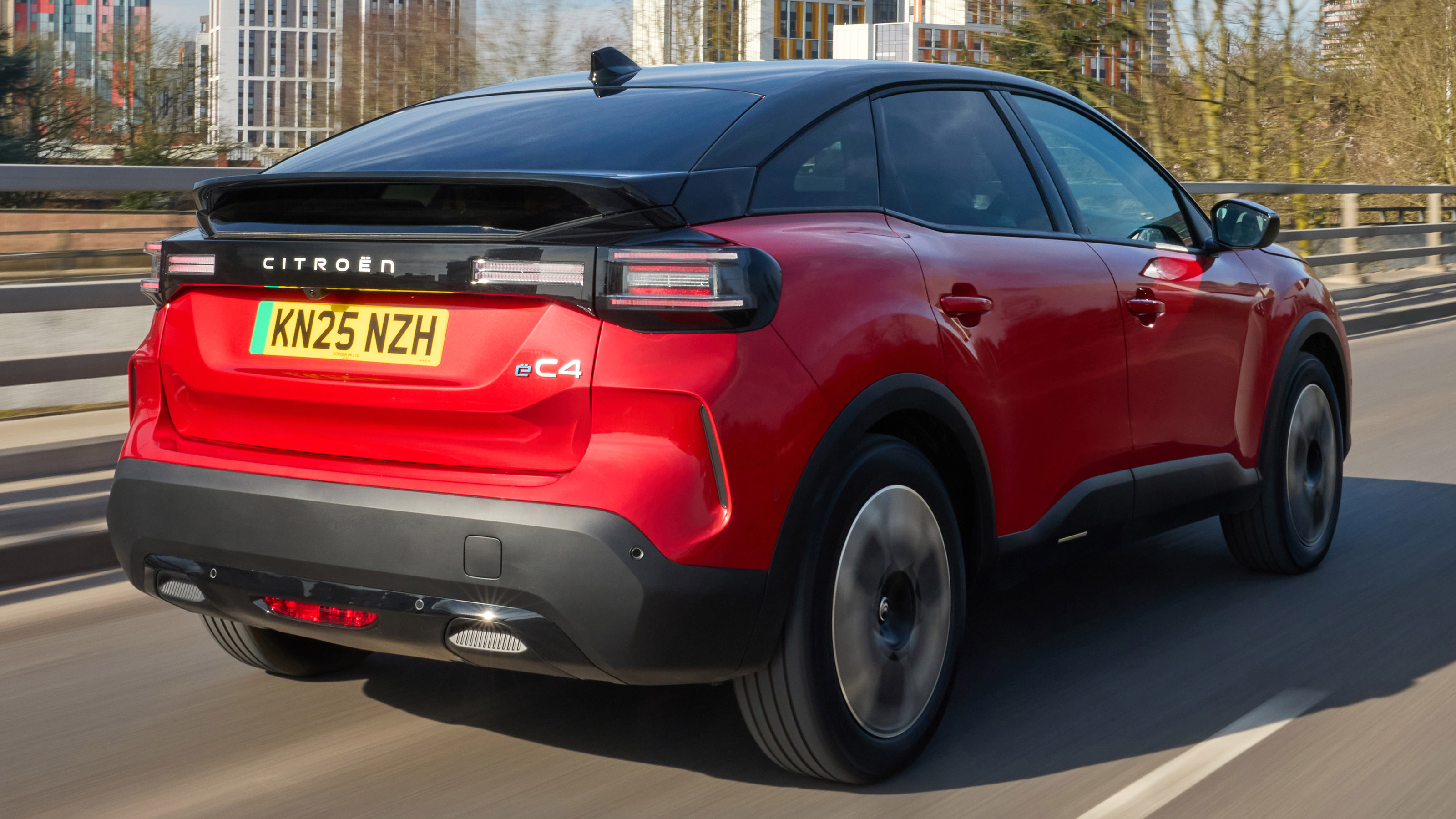 Citroen e-C4 rear quarter driving