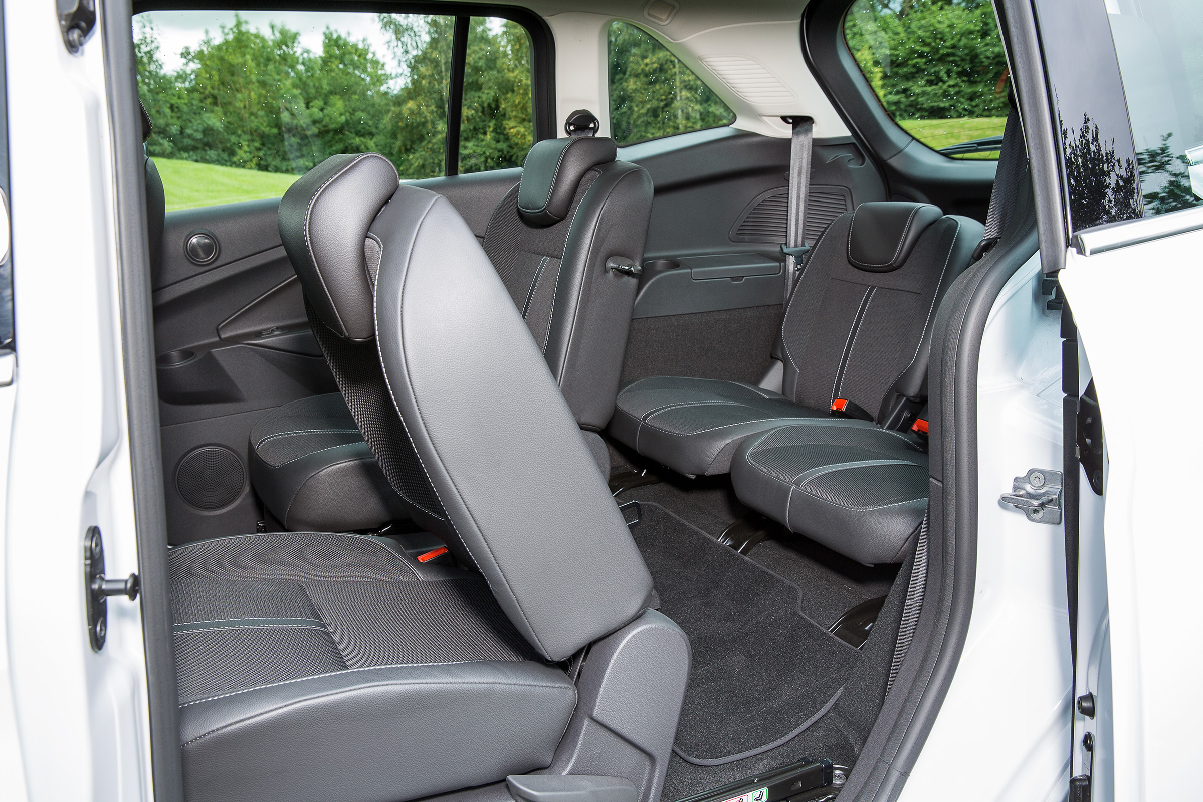The middle row tilts forwards to allow access to the rearmost seats, which are best suited to children
