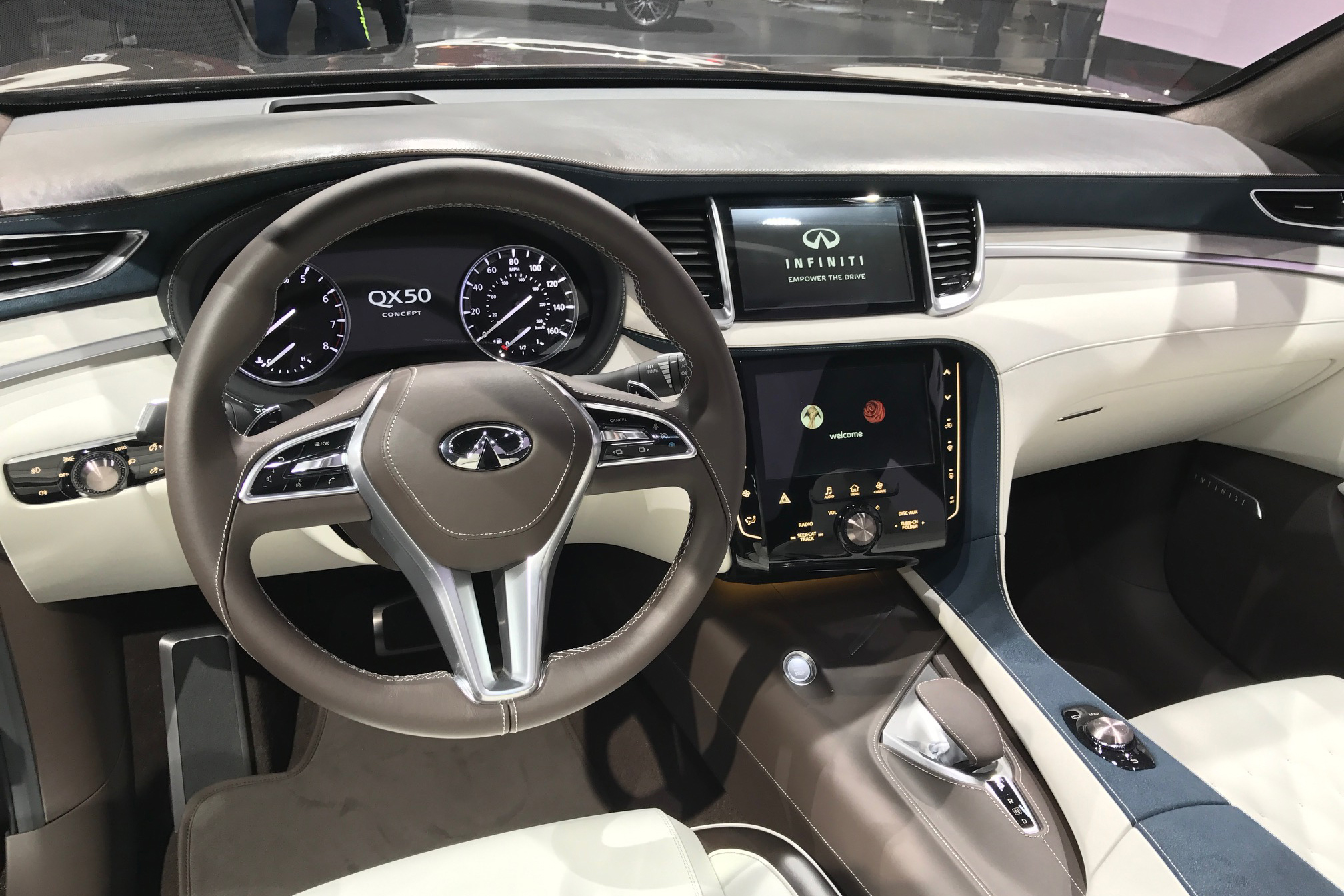 Inside, the QX50 Concept is fairly conventional, but has no shortage of technology