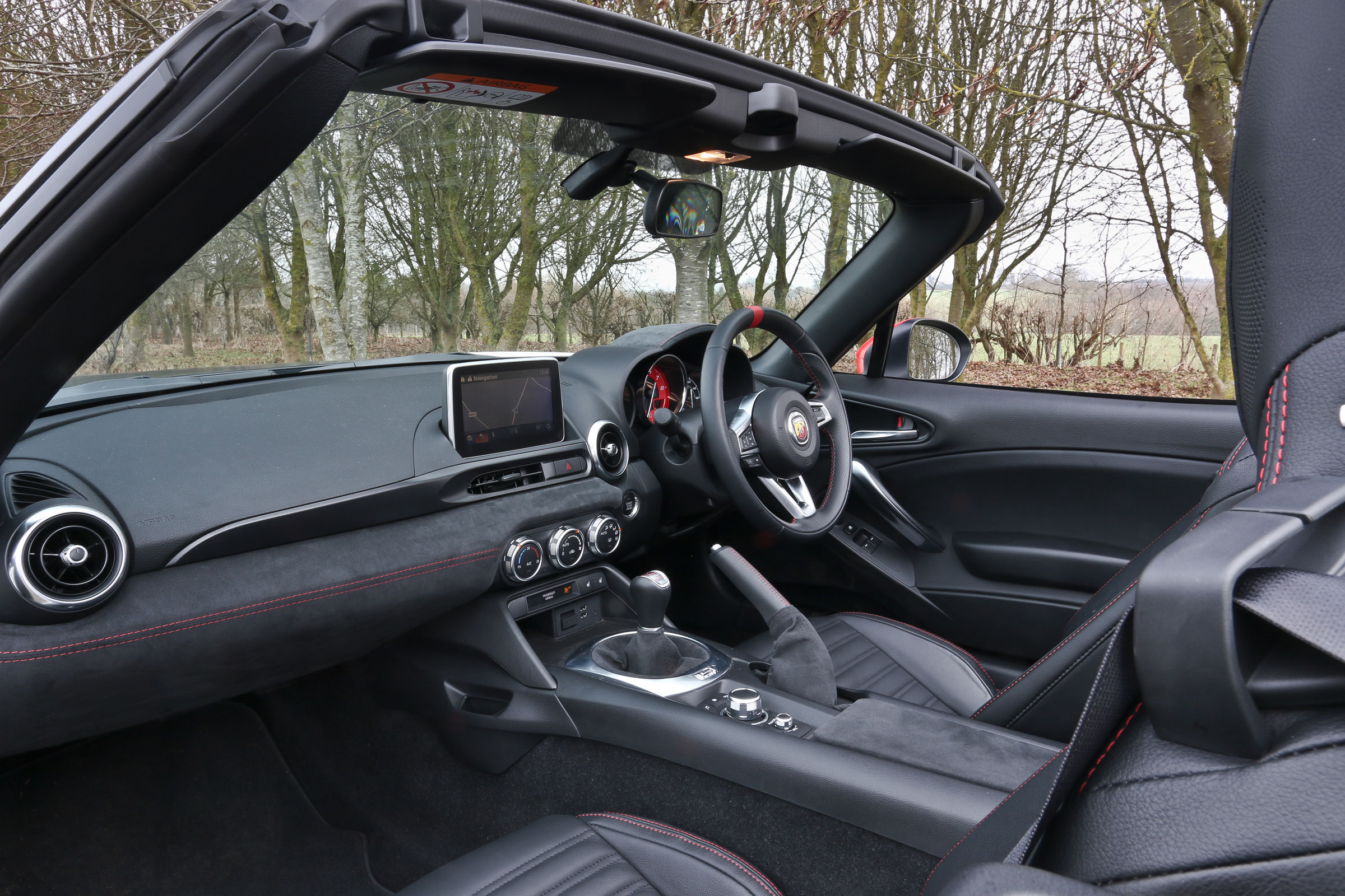 There's no storage space to speak of here - not even a glovebox