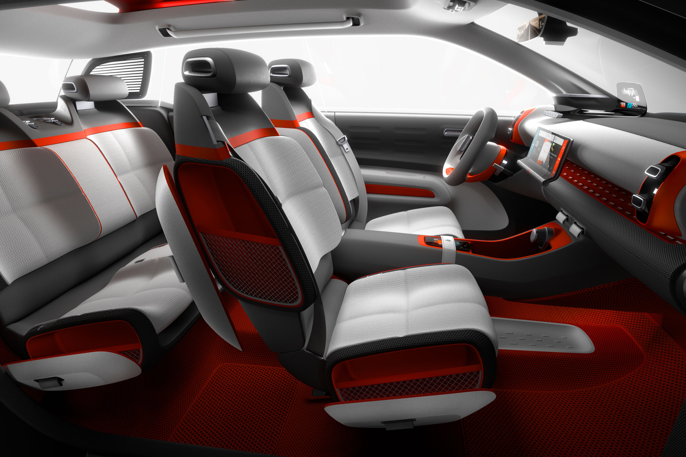 The interior is wonderfully minimalist, with plenty of space for passengers and luggage