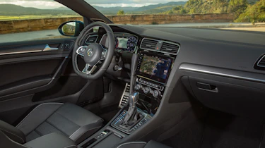 The optional Tartan-style cloth seat material is a nod towards the Golf GTI