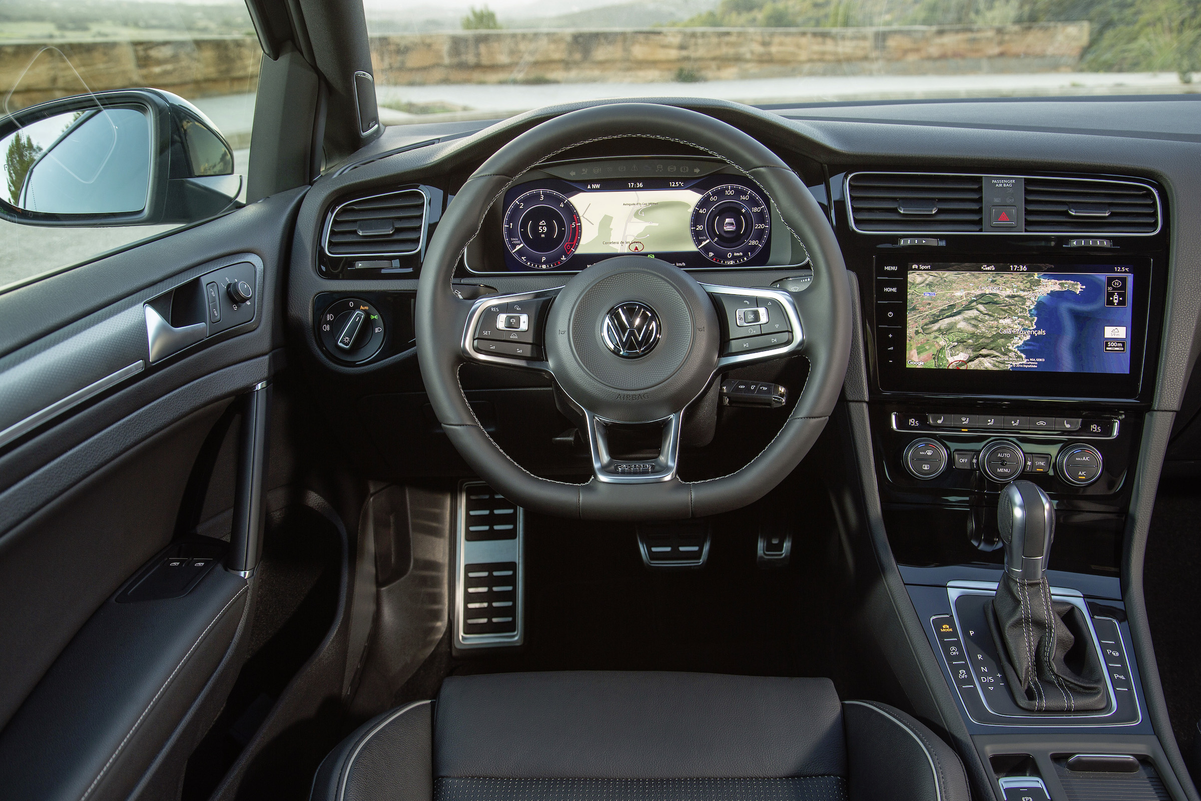 Inside, the steering wheel is beautifully shaped and a compact size makes it easy to use in energetic driving