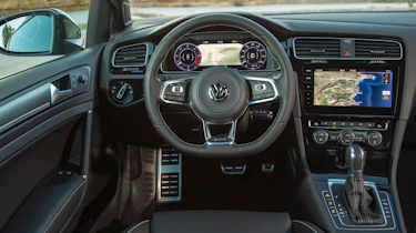 Inside, the steering wheel is beautifully shaped and a compact size makes it easy to use in energetic driving