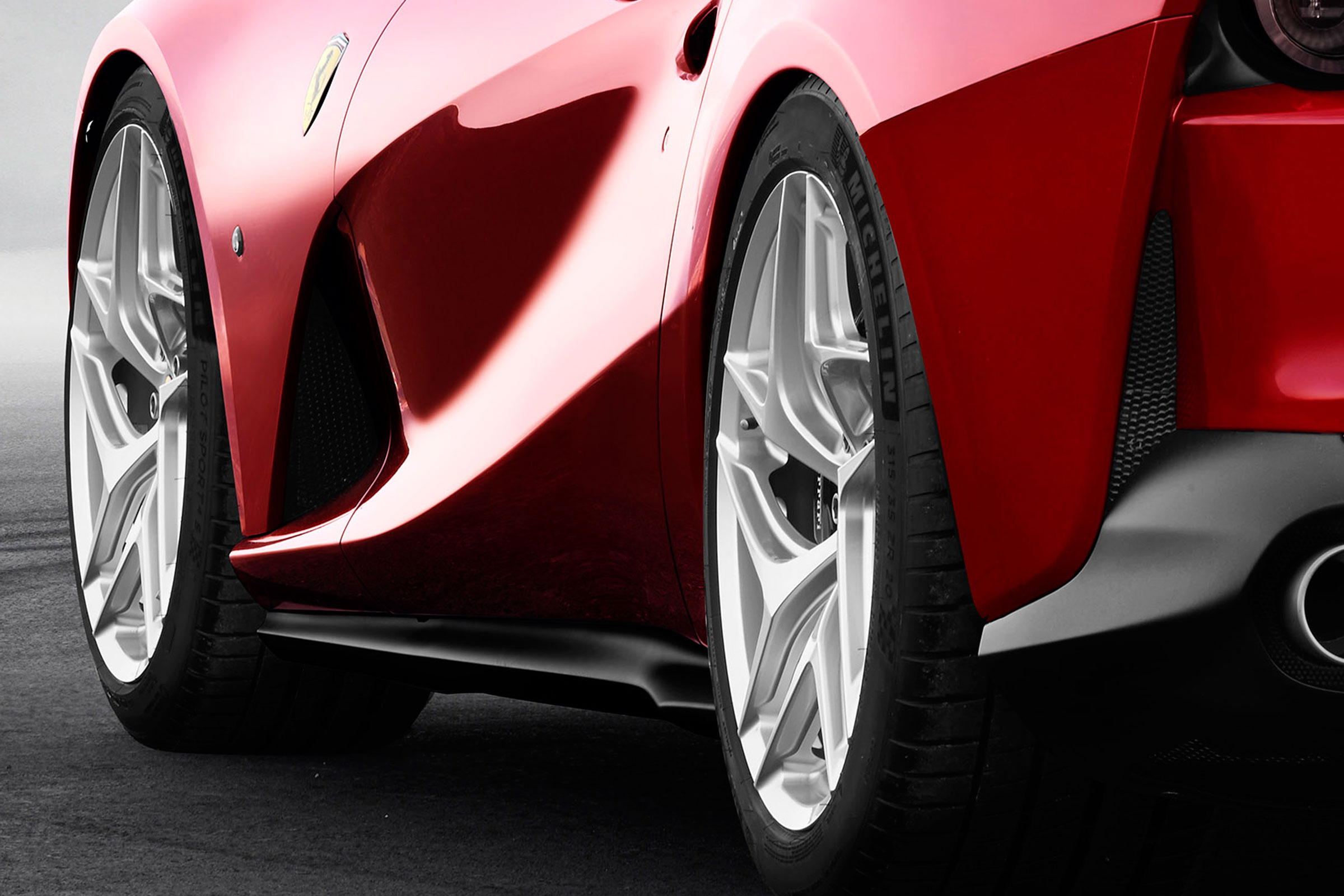 Sculpted sides are designed to funnel air to aid cooling and downforce at speed