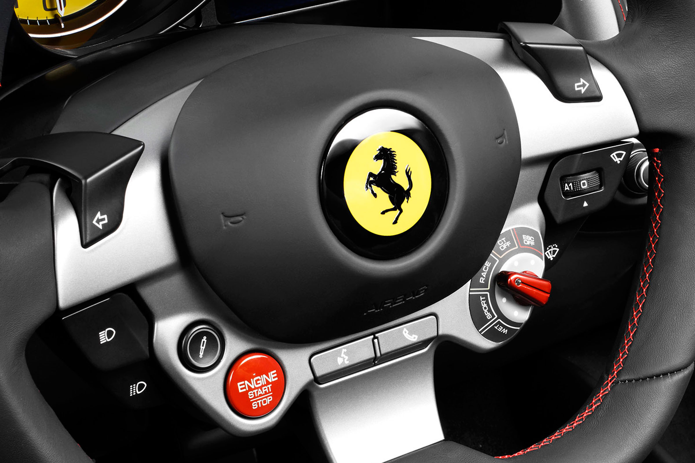 It has Ferrari's manettino switch which changes the car's dynamics