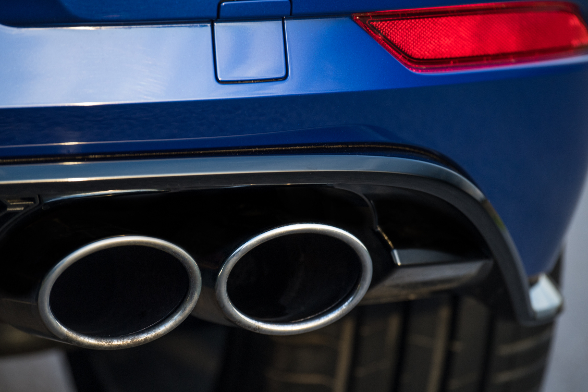 Quad tailpipes remind following traffic that this is no ordinary Golf