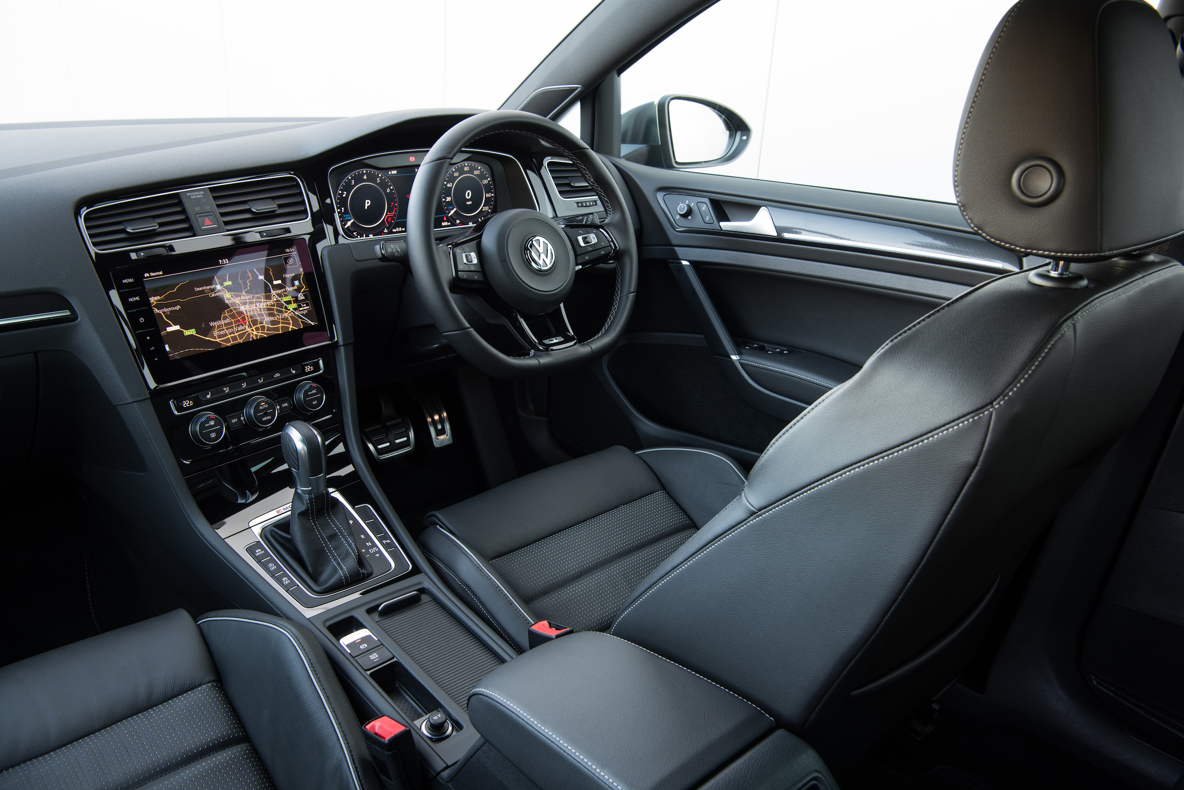 The interior is as well laid out and high quality as any other VW Golf
