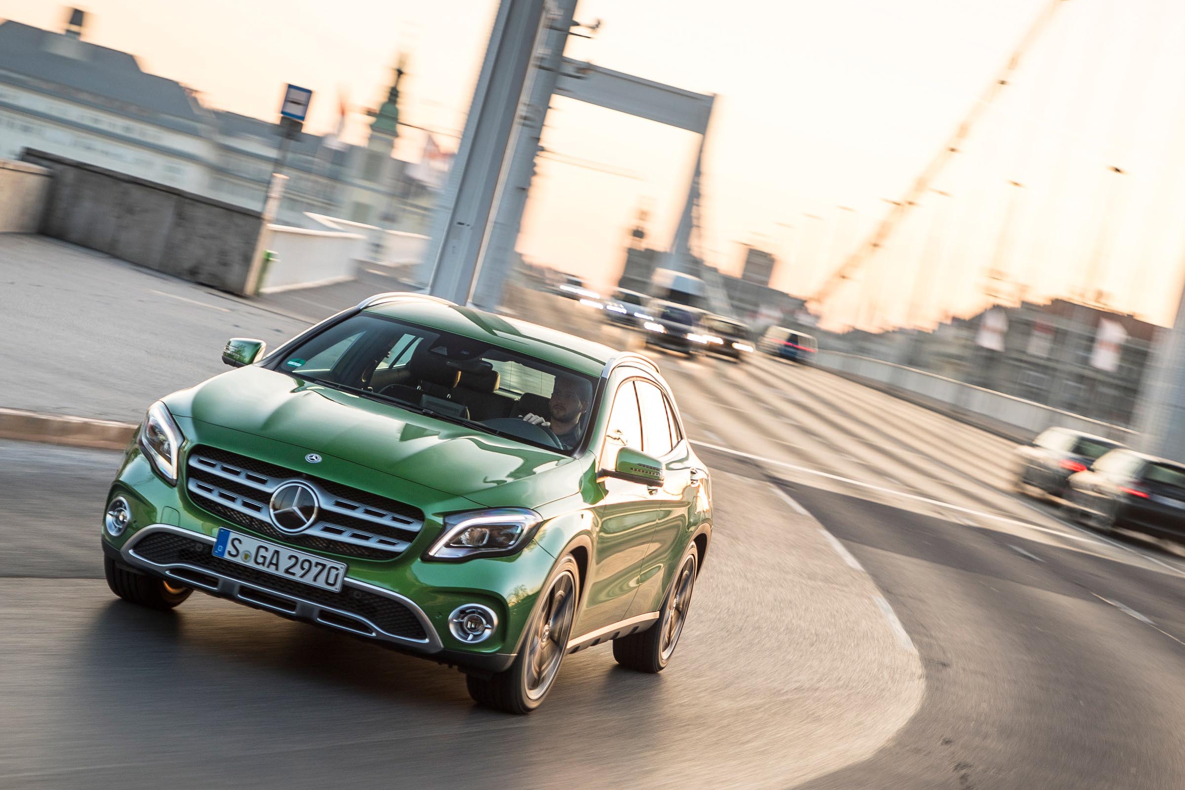 The raised suspension makes the GLA comfortable to drive, taking bumps and potholes in its stride