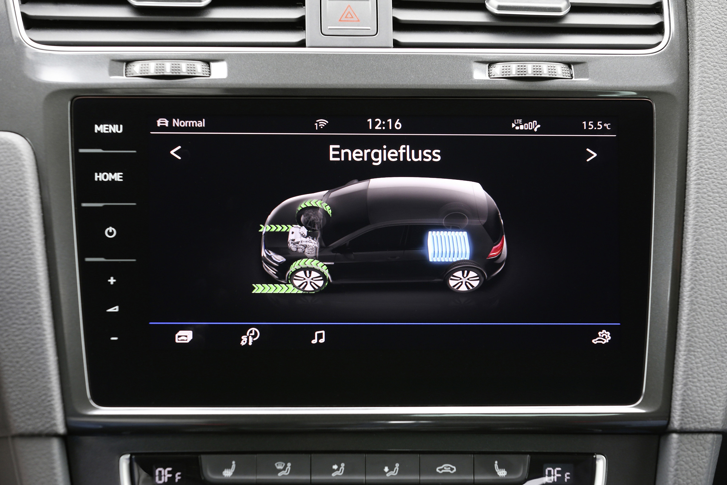 It can provide systems information about the e-Golf's electric power supply...