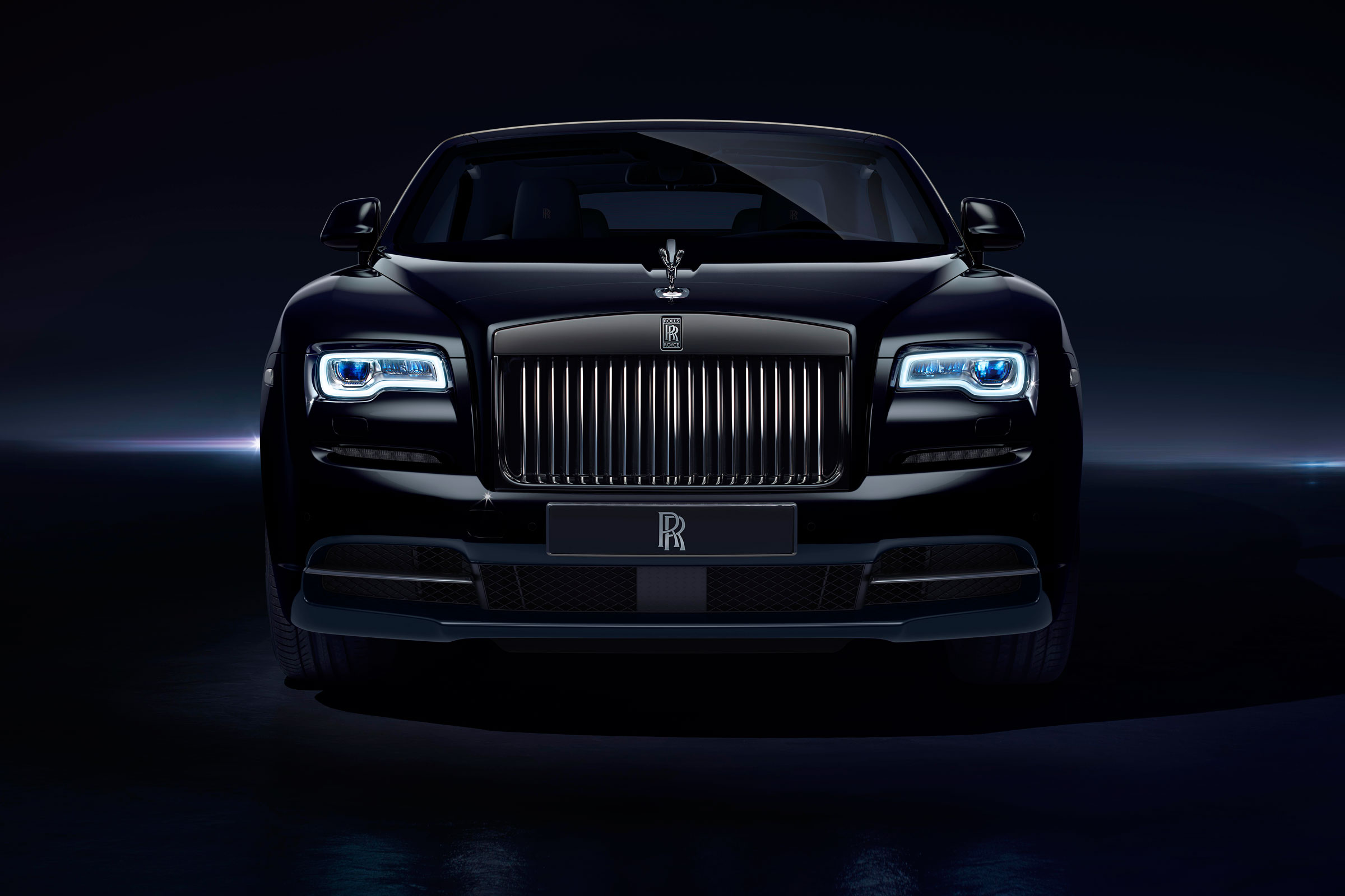 The grille surround, exhaust tips and even the 'Spirit of Ecstasy' bonnet ornament are finished in black chrome