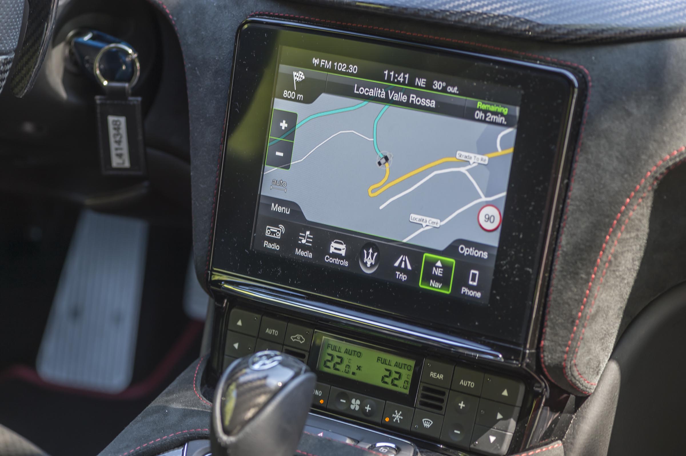 Maserati GranTurismo coupe infotainment display