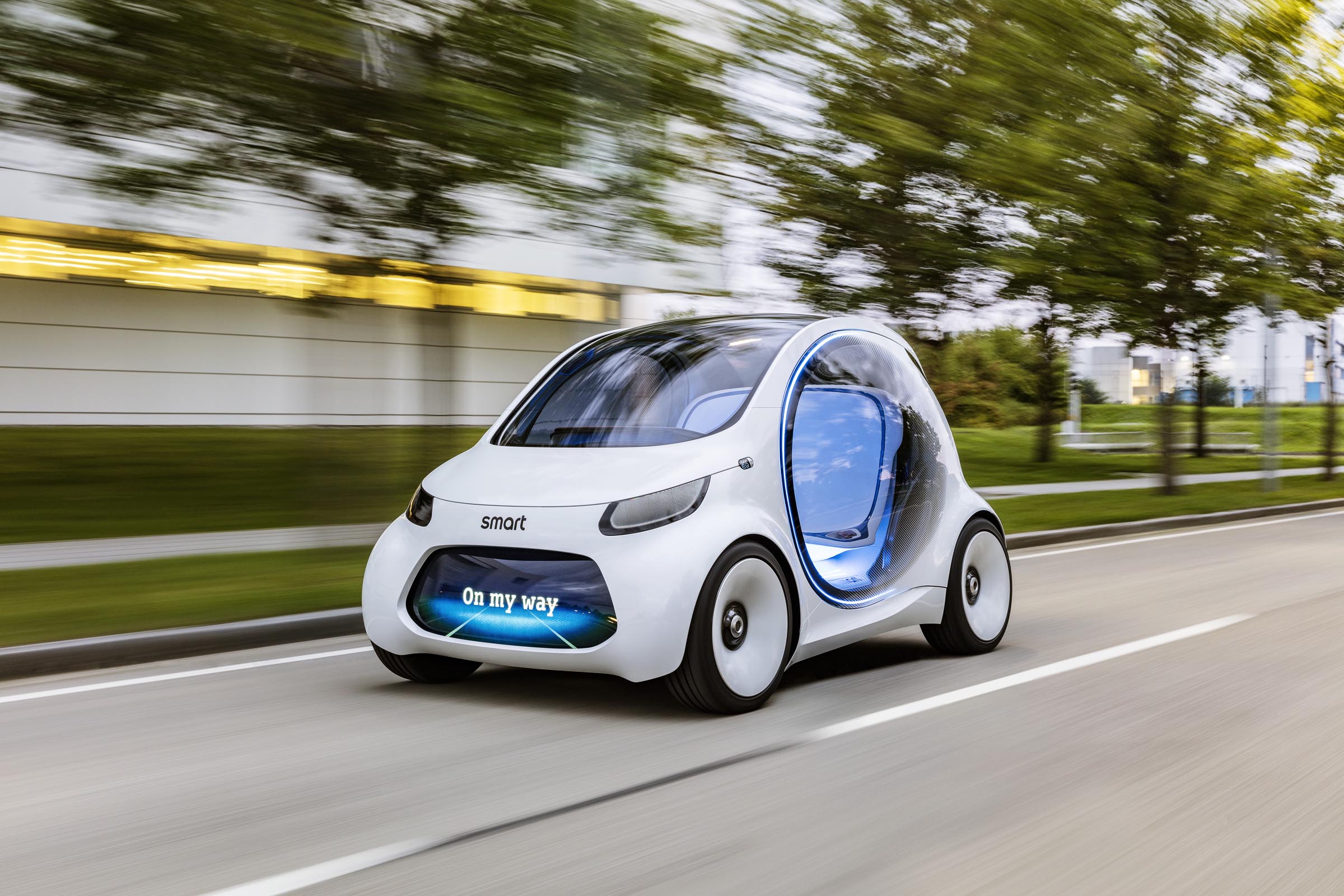 The Smart Vision EQ ForTwo is an electric concept car that showcases the brand's autonomous future
