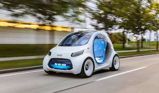 The Smart Vision EQ ForTwo is an electric concept car that showcases the brand's autonomous future
