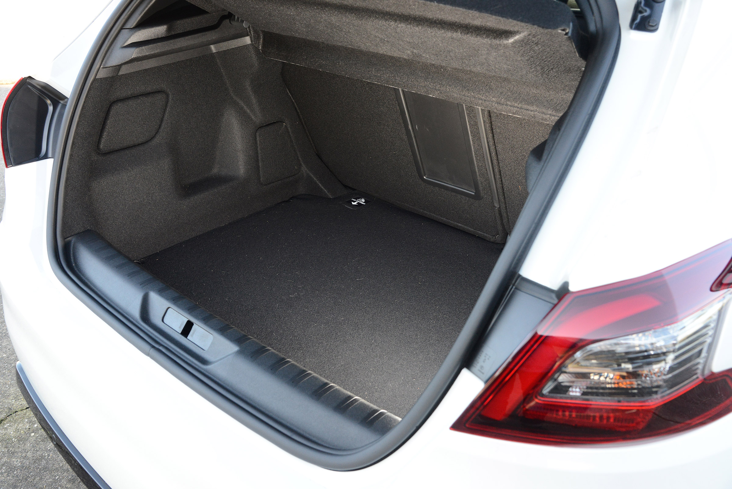 The Peugeot has a large 470-litre boot, dwarfing the Volkswagen Golf and Ford Focus