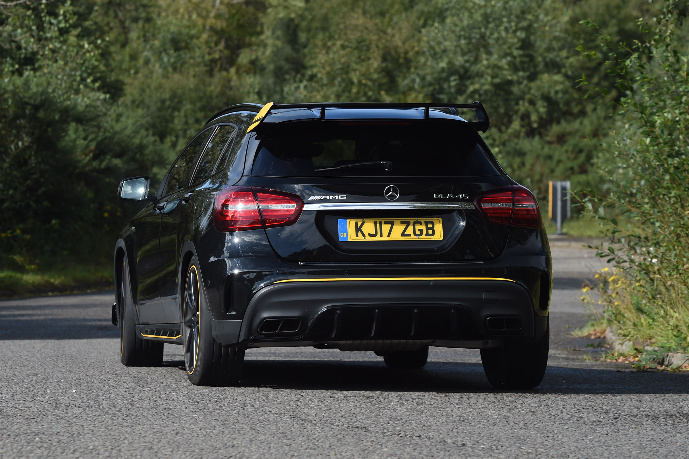 It uses the same 376bhp turbocharged engine as the A-Class mega hatch, but has extra ground clearance