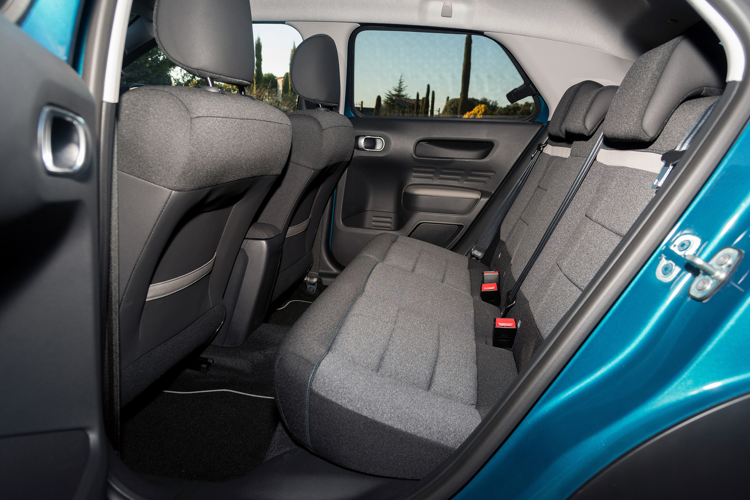 There is a good amount of room in the back for adults but the rear windows don't roll down