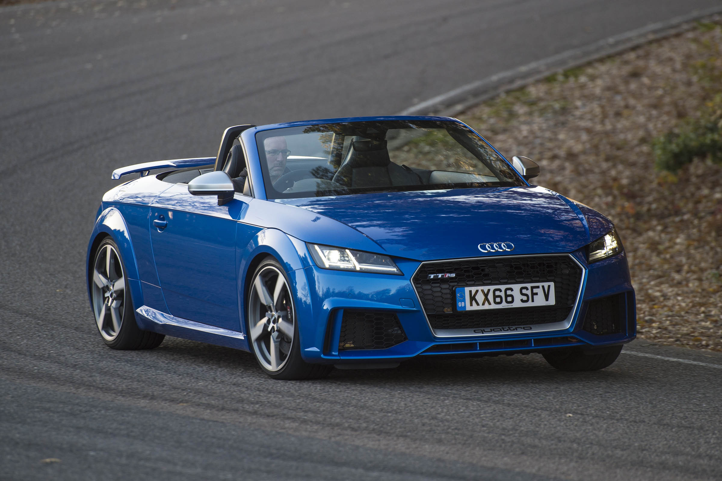 Audi's quattro four-wheel drive system makes the TT RS Roadster grippy and stable in all road conditions