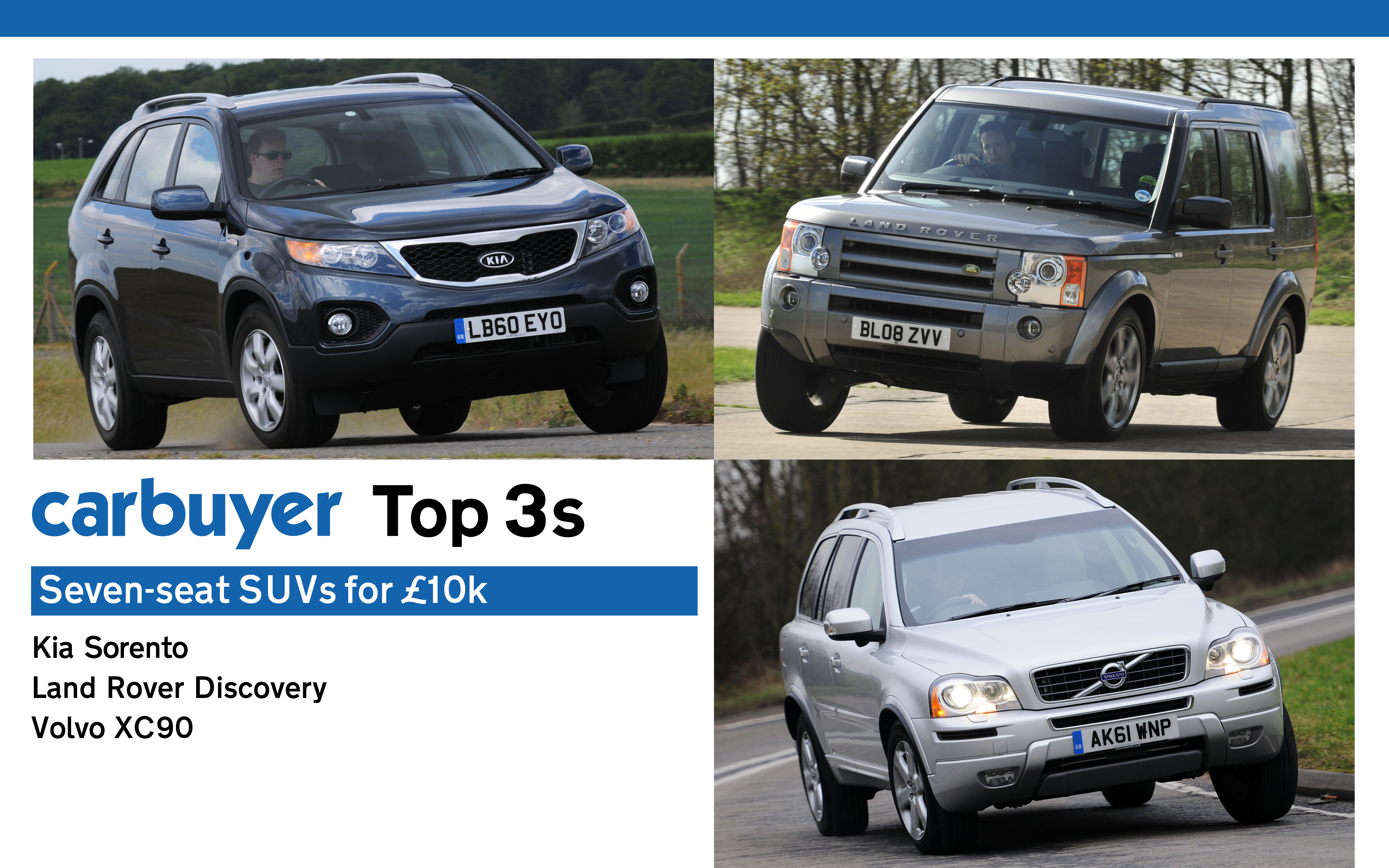 Top 3 7-seat SUVs for £10k