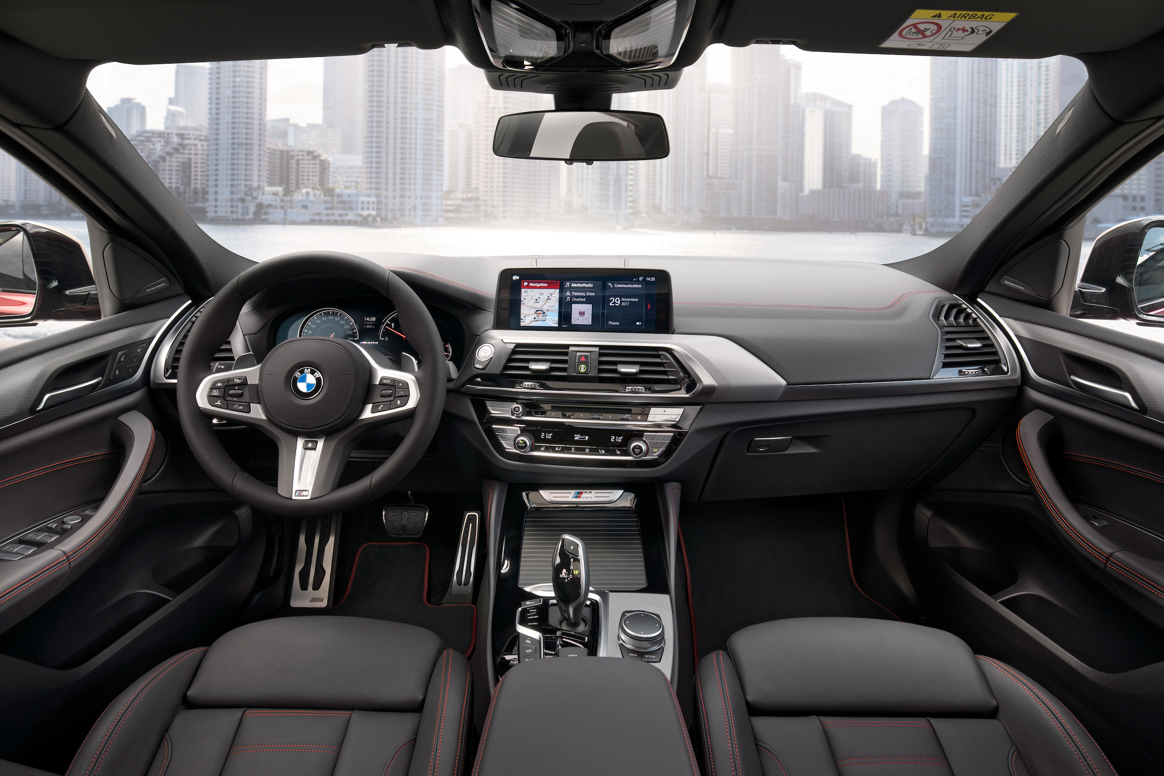 BMW X4 wide interior shot, front