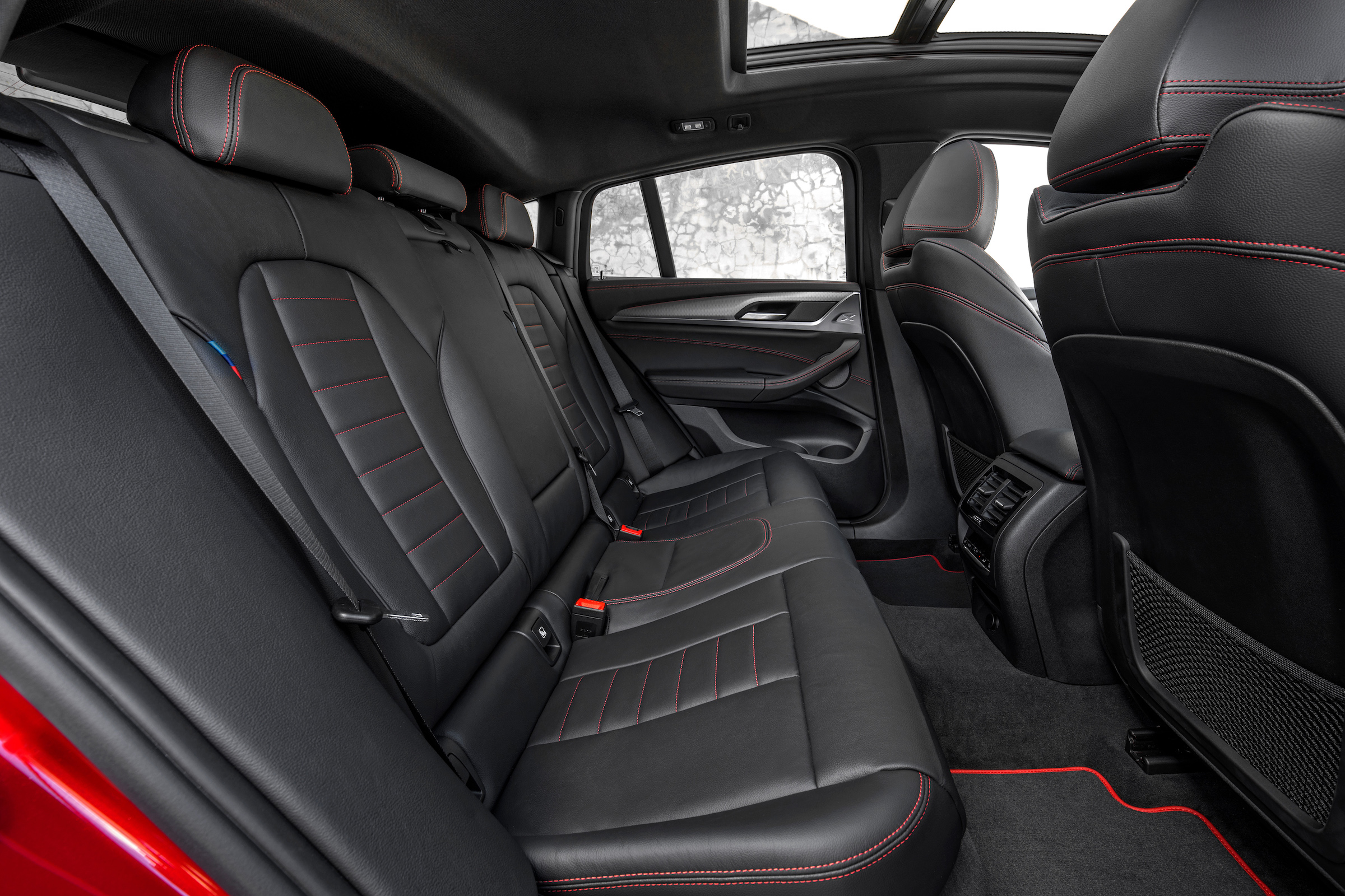 BMW X4 interior shot, rear seats, looking to left