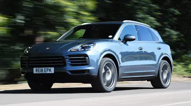 Porsche Cayenne S front tracking shot