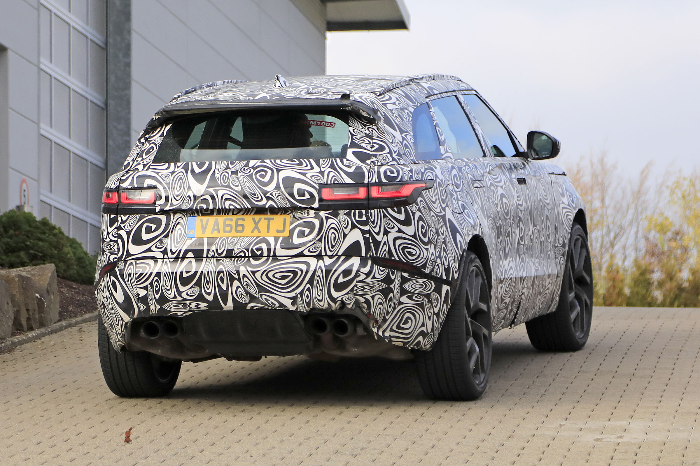 Range Rover Velar SVR rear spy shot