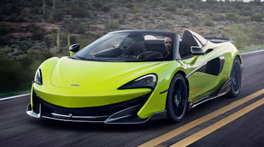 McLaren 600LT Spider convertible front tracking
