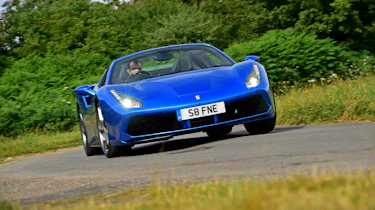 Ferrari 488 Spider convertible front action