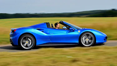 Ferrari 488 Spider convertible side tracking