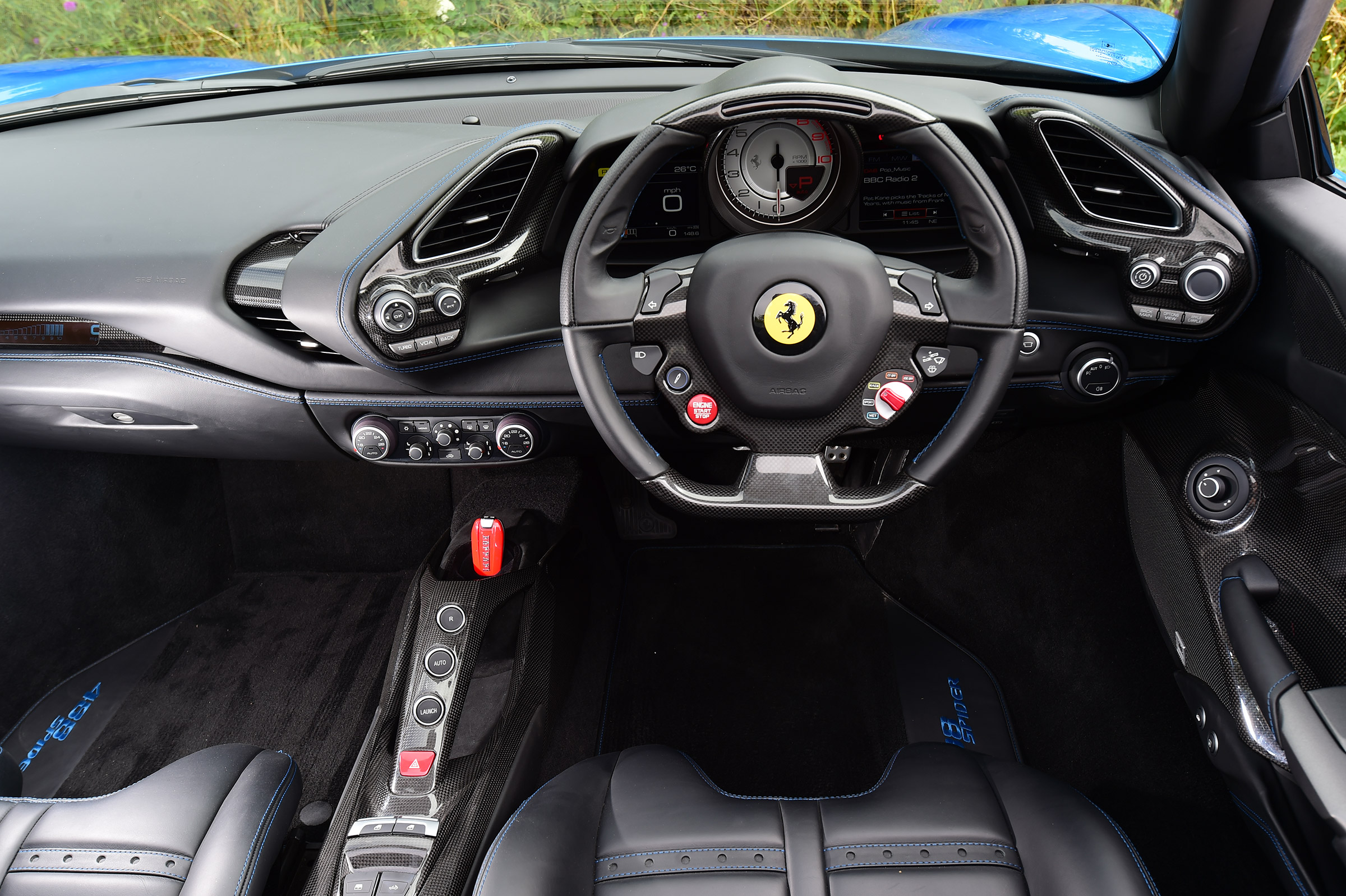 Ferrari 488 Spider convertible dashboard