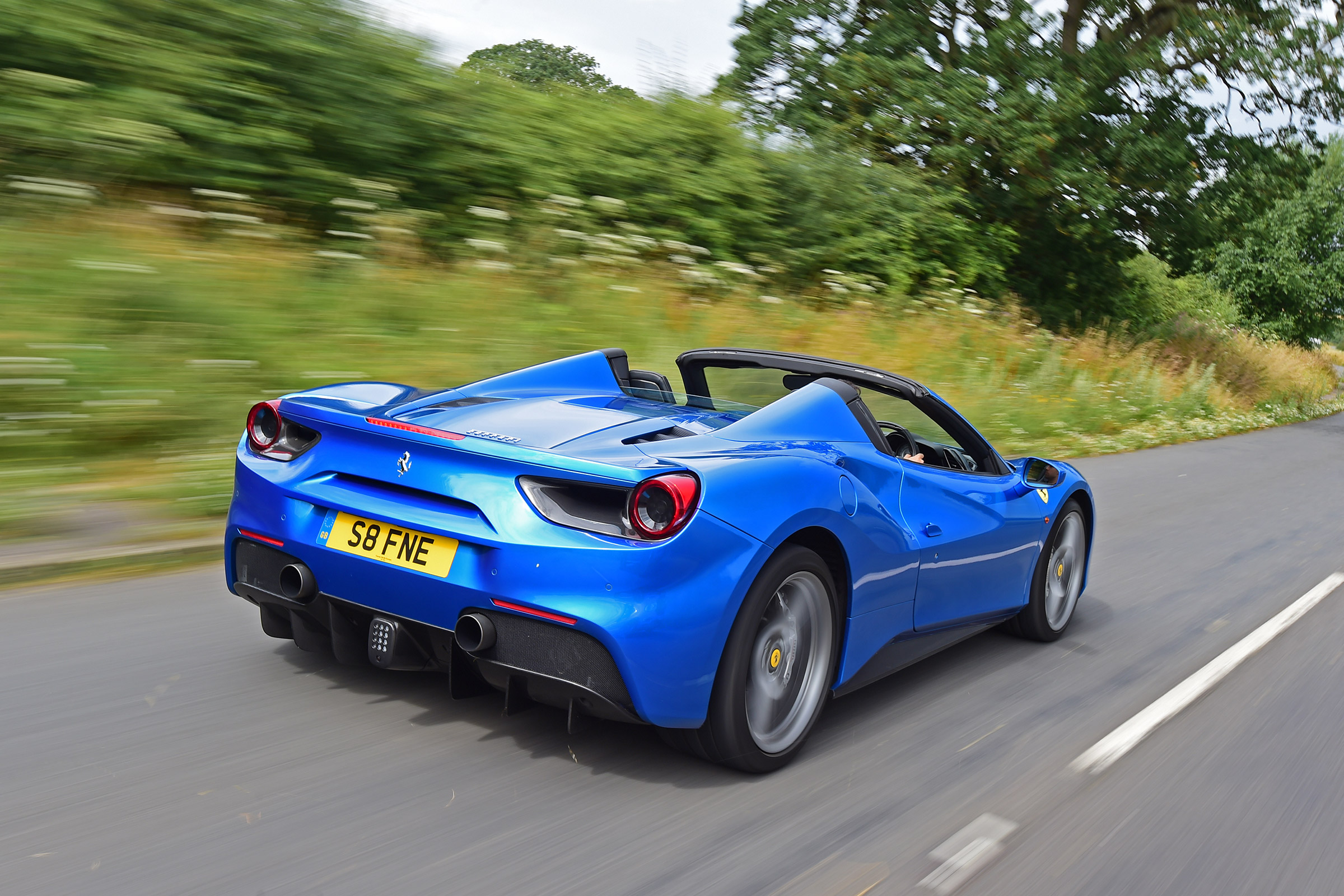 Ferrari 488 Spider convertible rear tracking
