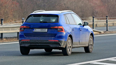 Blue Skoda Kamiq rear view
