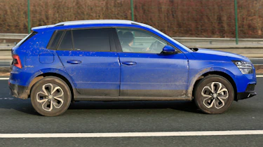 Blue Skoda Kamiq side on