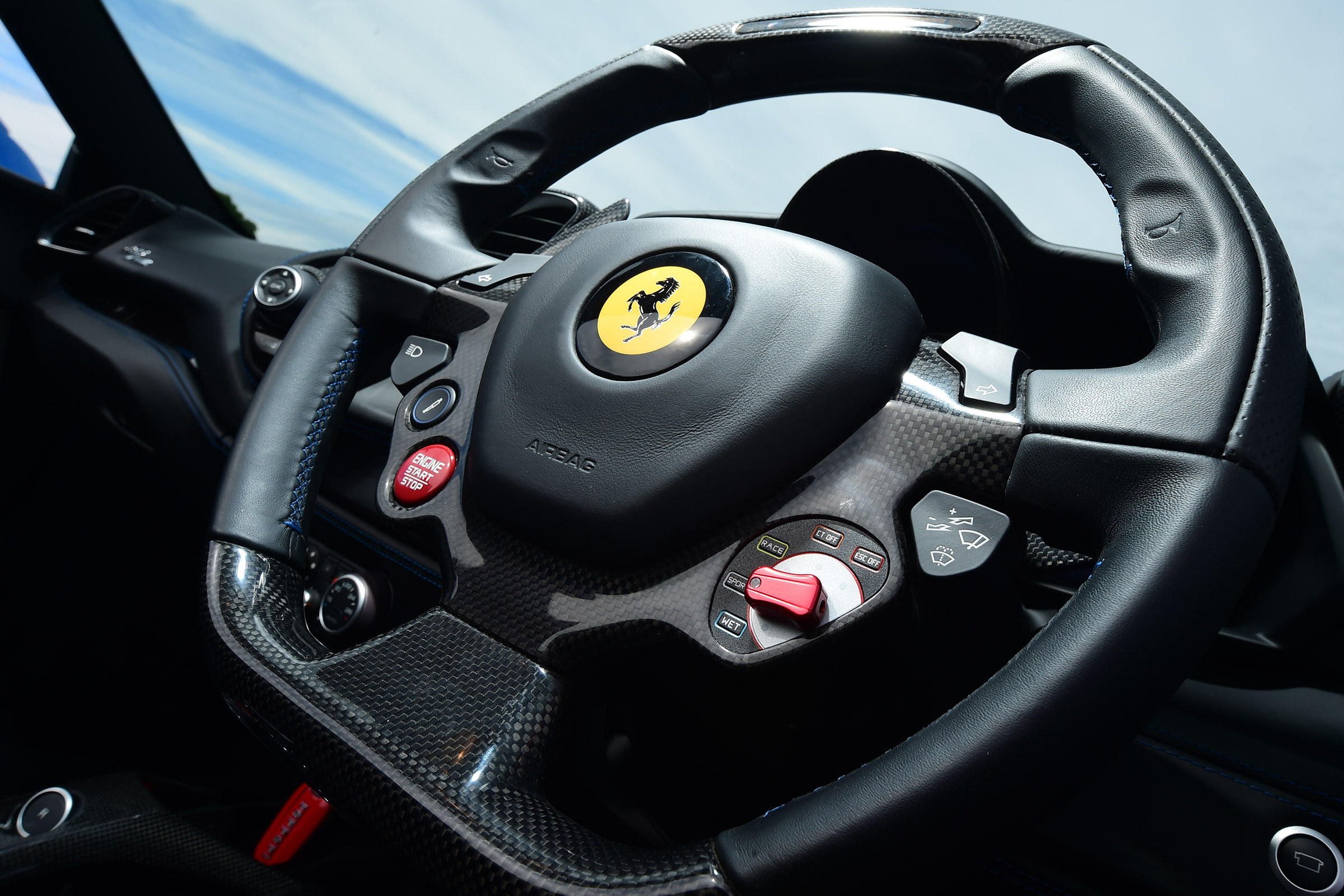Ferrari 488 Spider convertible steering wheel