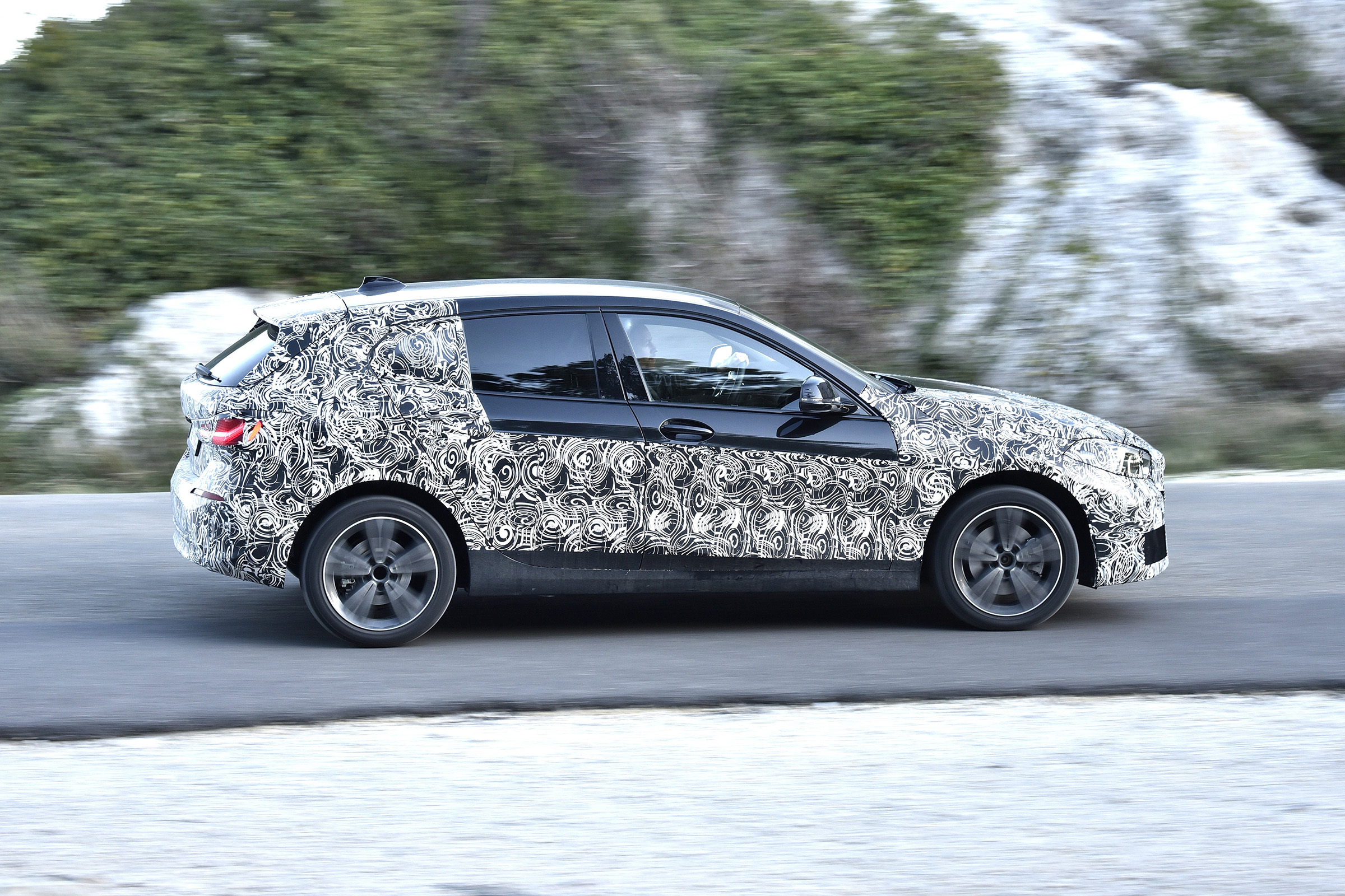 2019 BMW 1 Series pre-production panning side