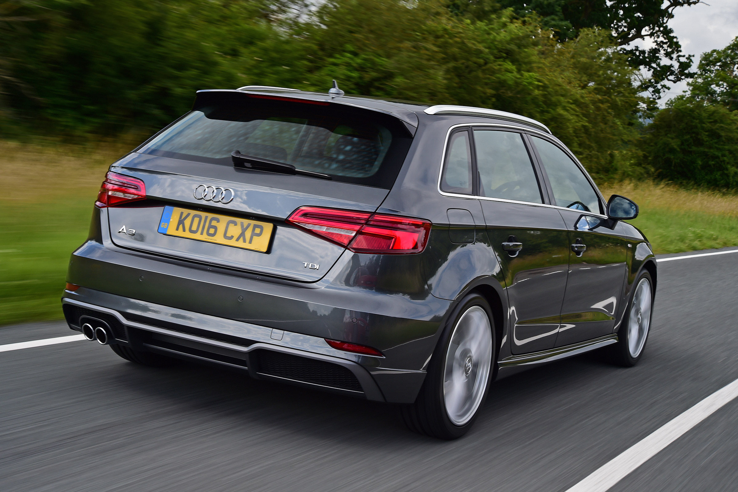 Audi A3 Sportback driving - rear view