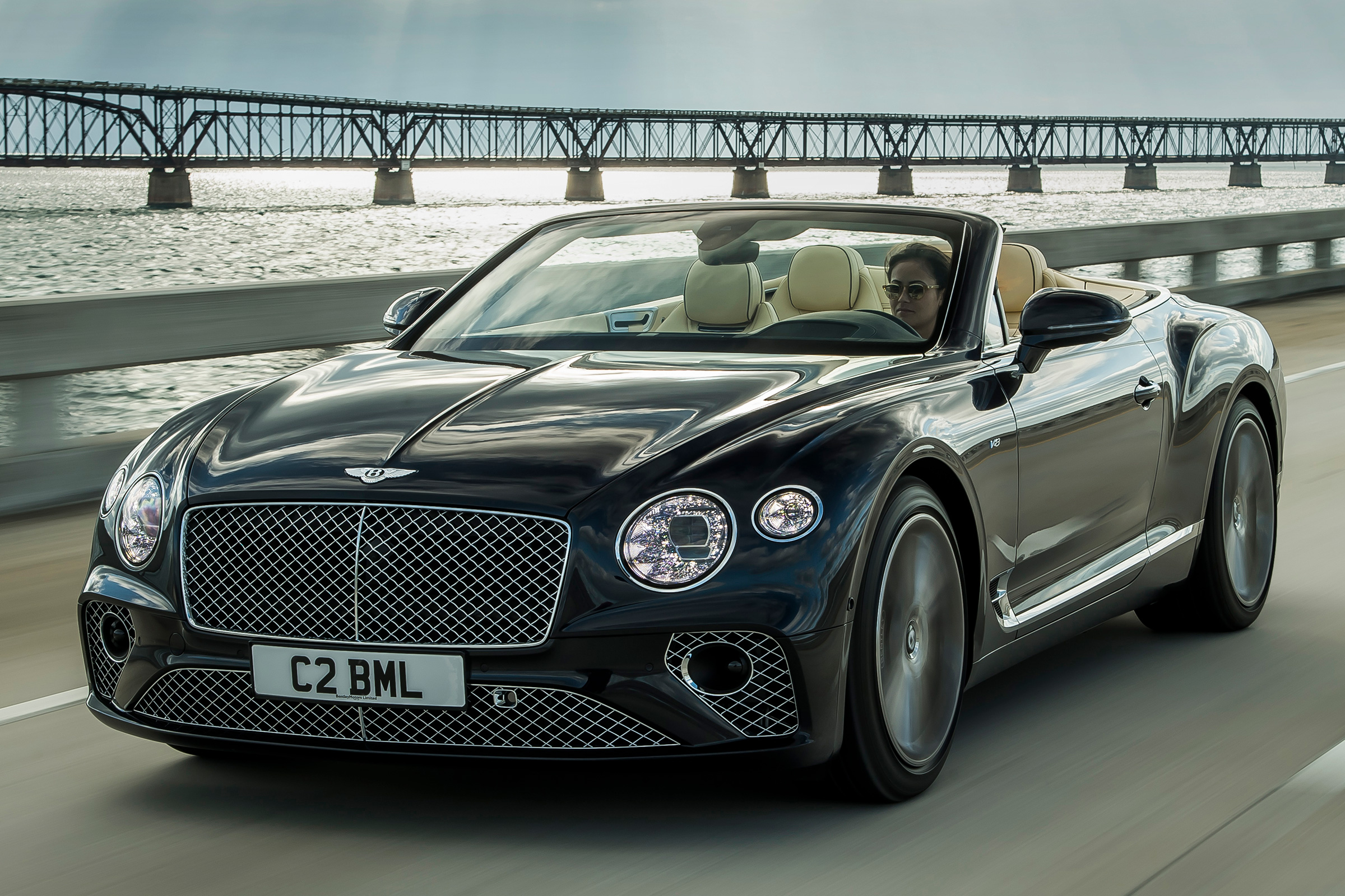 Bentley Continental GT V8 convertible front tracking
