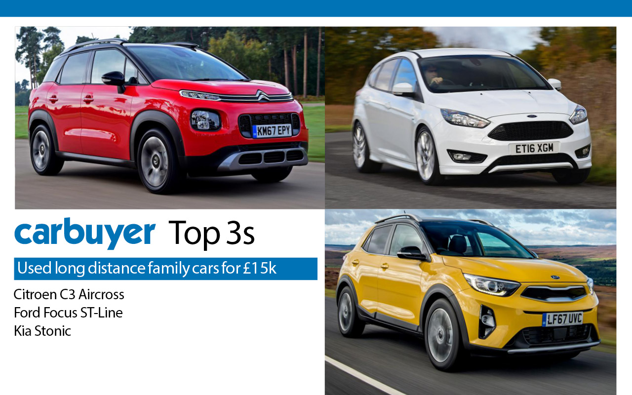 Top 3 used long distance family cars for £15k