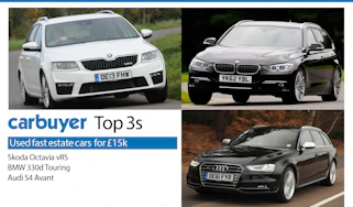 Carbuyer top 3 used estate cars for £15k