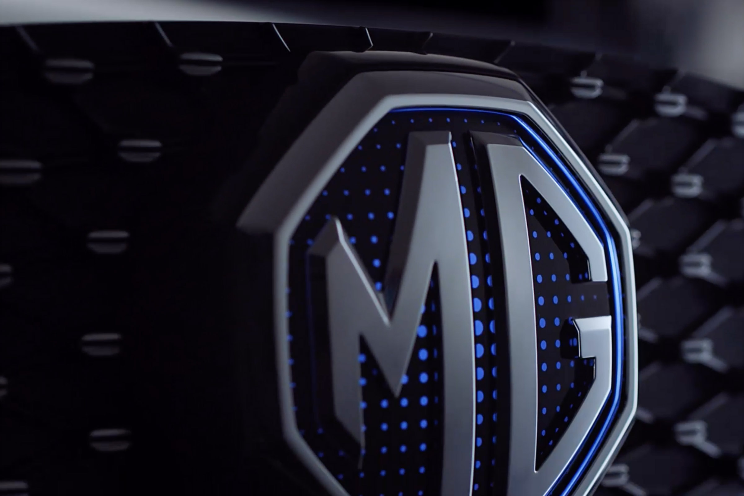 MG ZS EV backlit badge