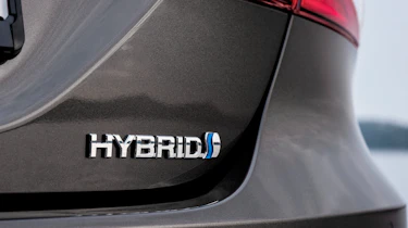 Toyota Camry saloon hybrid badge