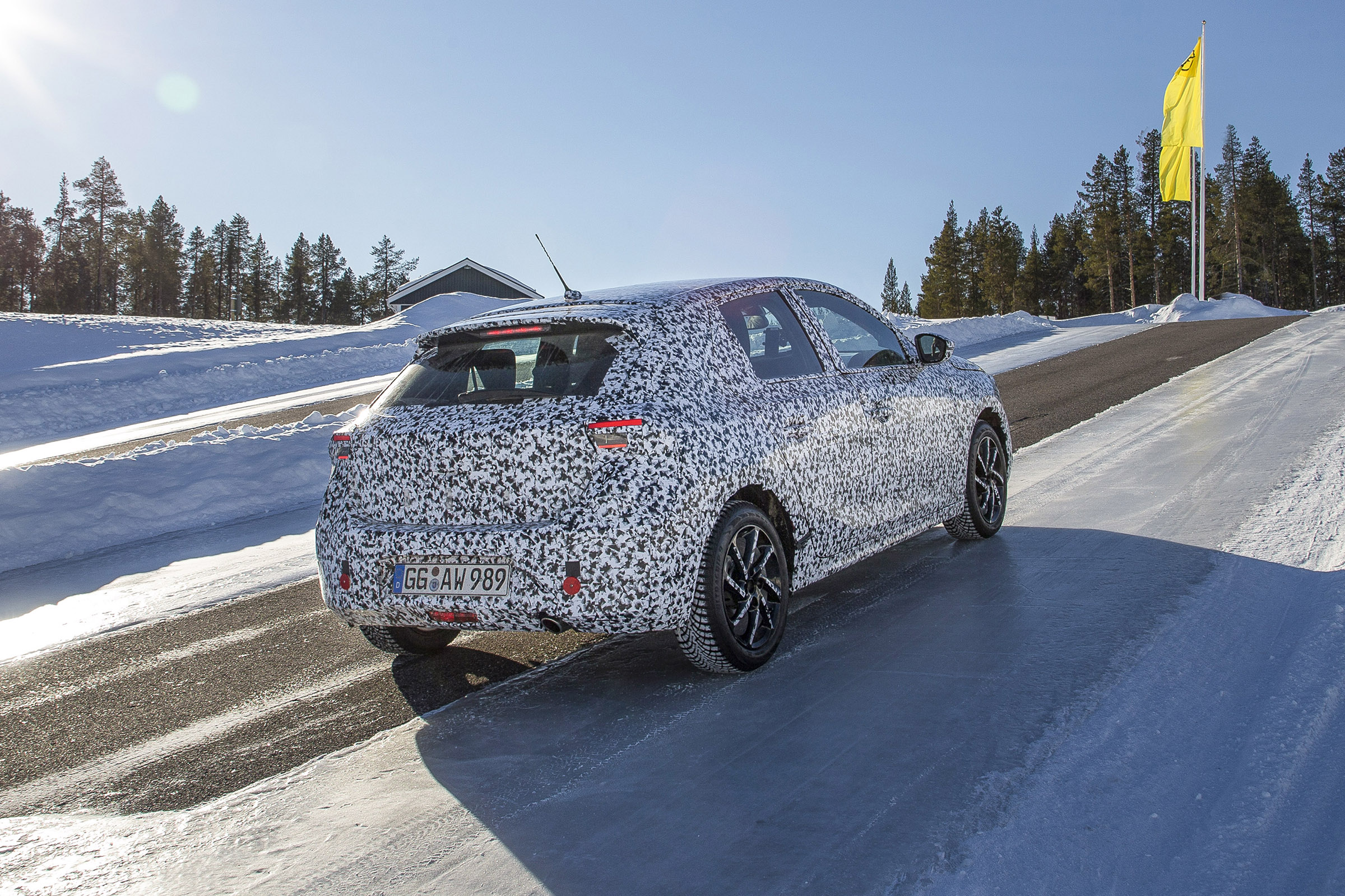 2019 Vauxhall Corsa Prototype drive testing rear 